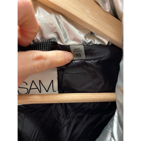 SAM. Freestyle Goose Down Puffer Jacket Silver Wind‑Resistant Winter Cozy Ski - Picture 10 of 14